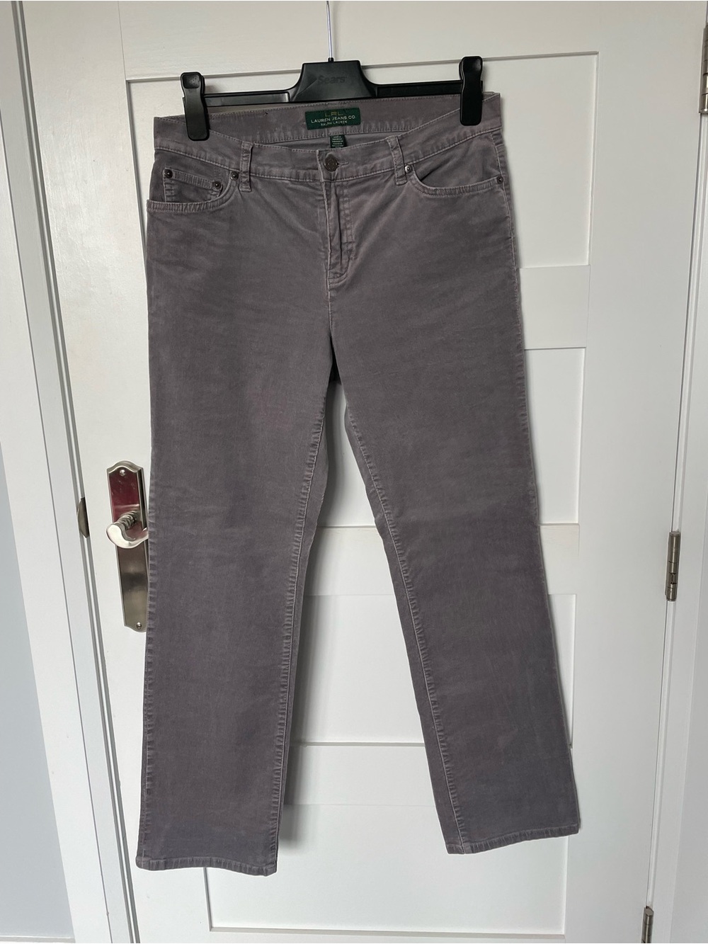Lauren Ralph Lauren Women's Straight Leg Corduroy Jeans in Gray